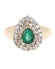 Emerald and Diamond Pear Shape Ring